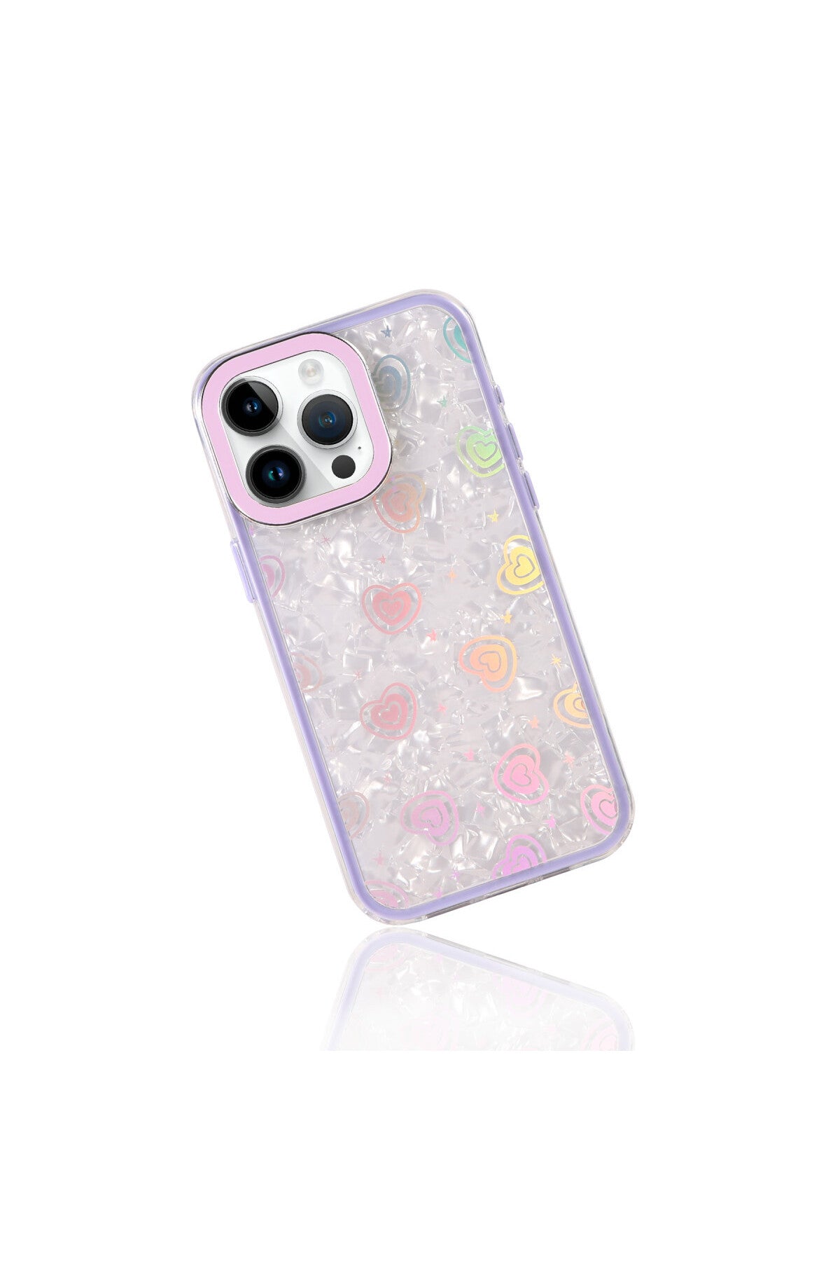 Apple iPhone 15 Pro Uyumlu Lumi Desenli Kapak - Mor