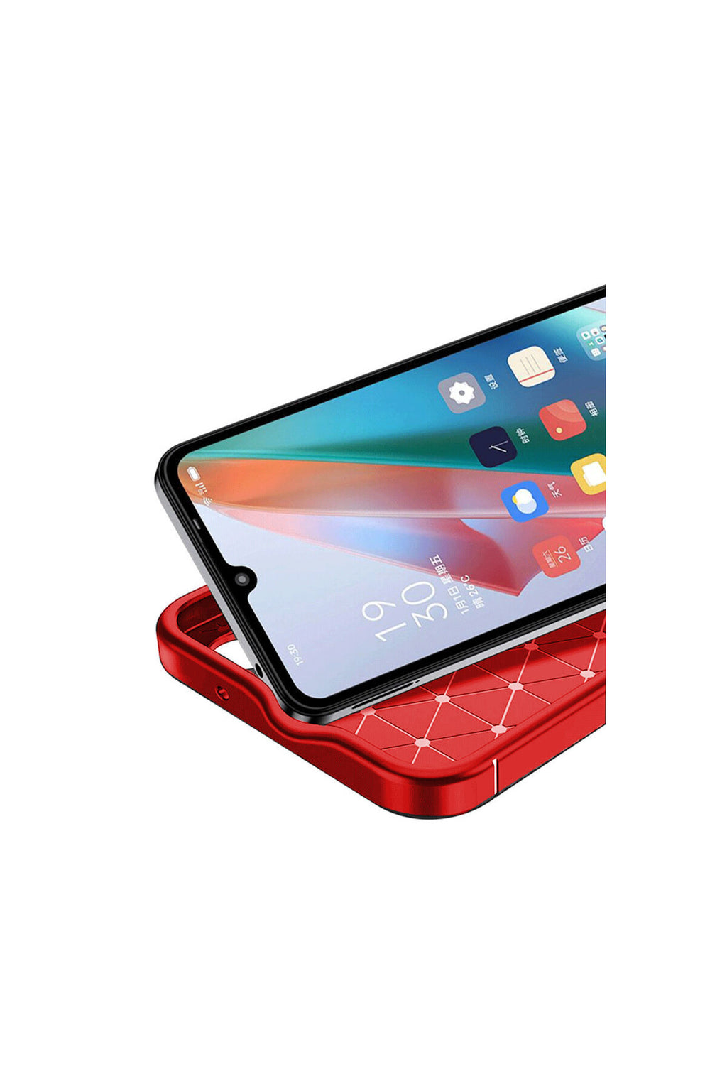 Samsung Galaxy A06 Uyumlu Kılıf Auto Focus Karbon Kapak - Kırmızı