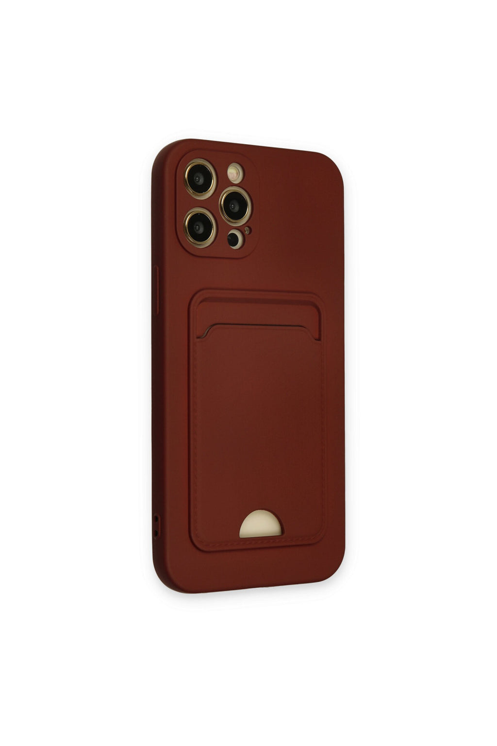 Apple iPhone 12 Pro Max Uyumlu Kılıf Kelvin Kartvizitli Silikon - Bordo