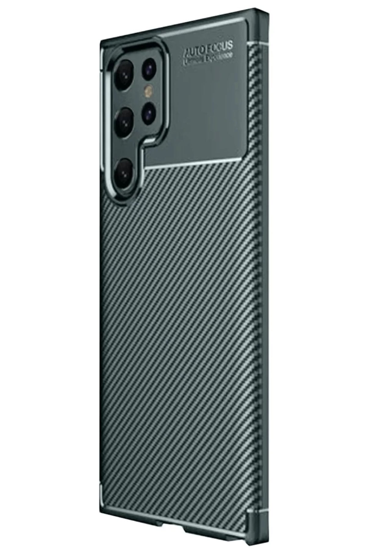 Samsung Galaxy S25 Ultra Uyumlu Kılıf Auto Focus Karbon Kapak - Koyu Yeşil