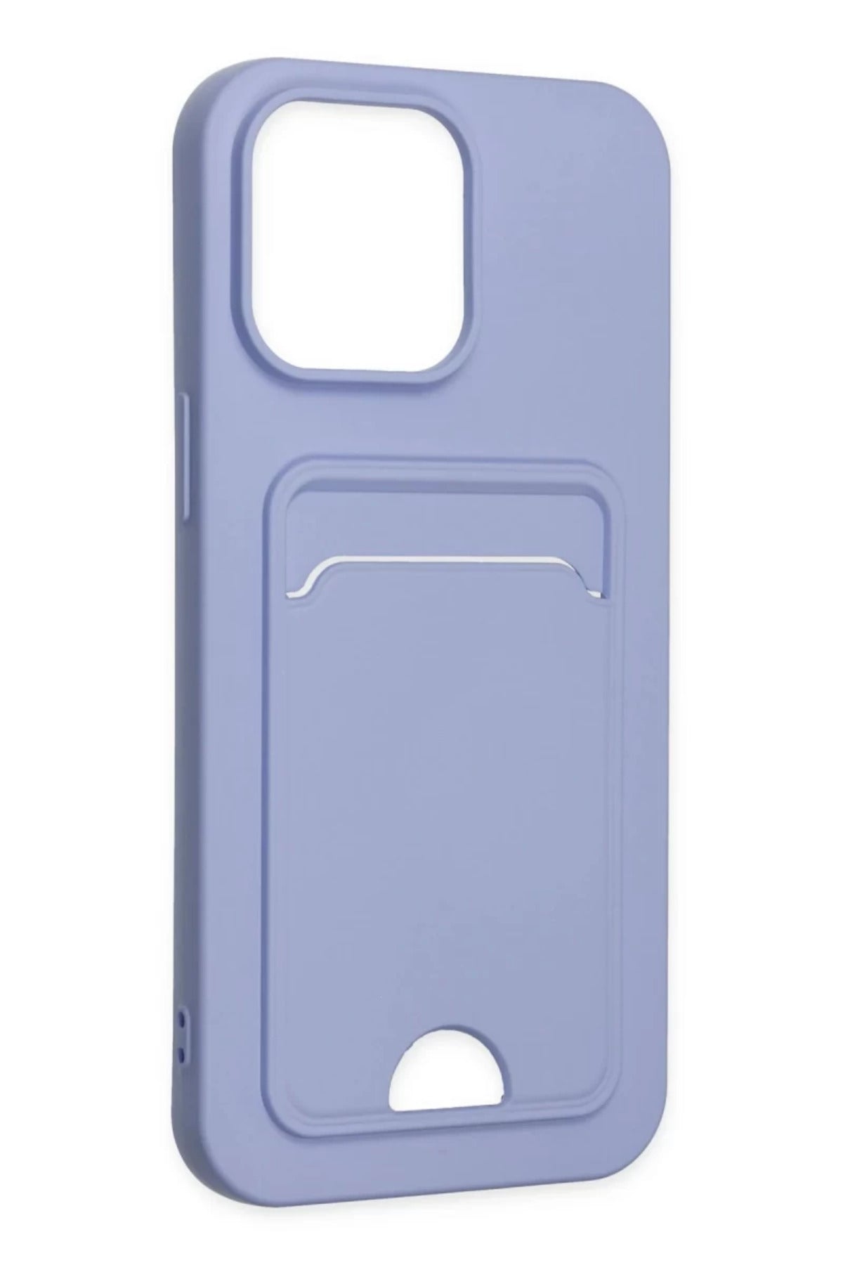 Apple iPhone 14 Pro Uyumlu Kılıf Kelvin Kartvizitli Silikon - Lila