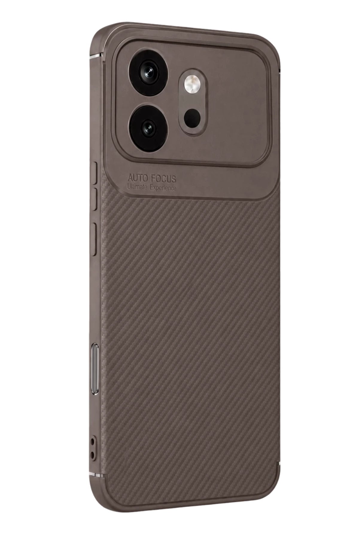 Huawei Honor 600 Uyumlu Auto Focus Karbon Kapak - Gri
