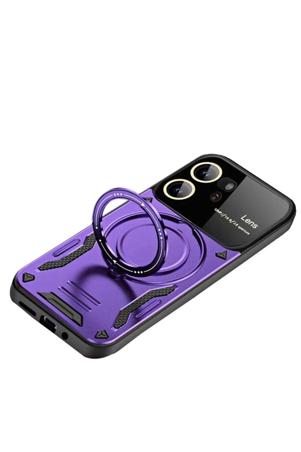 Vivo Y16 Uyumlu Kılıf Joy Lens Standlı Kapak - Mor