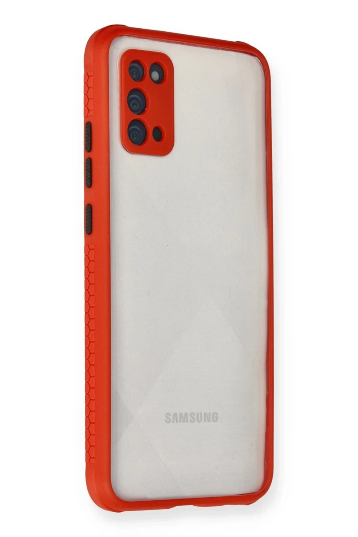 Samsung Galaxy A02S Uyumlu Kılıf Miami Şeffaf Silikon - Kırmızı