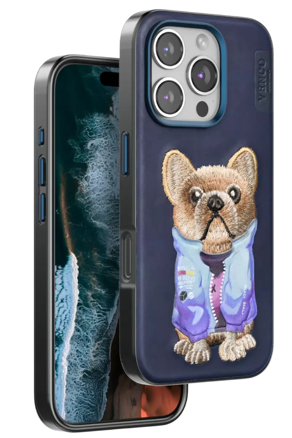 Venco Apple iPhone 16 Pro Max Uyumlu Cute Desenli Kapak - Lacivert