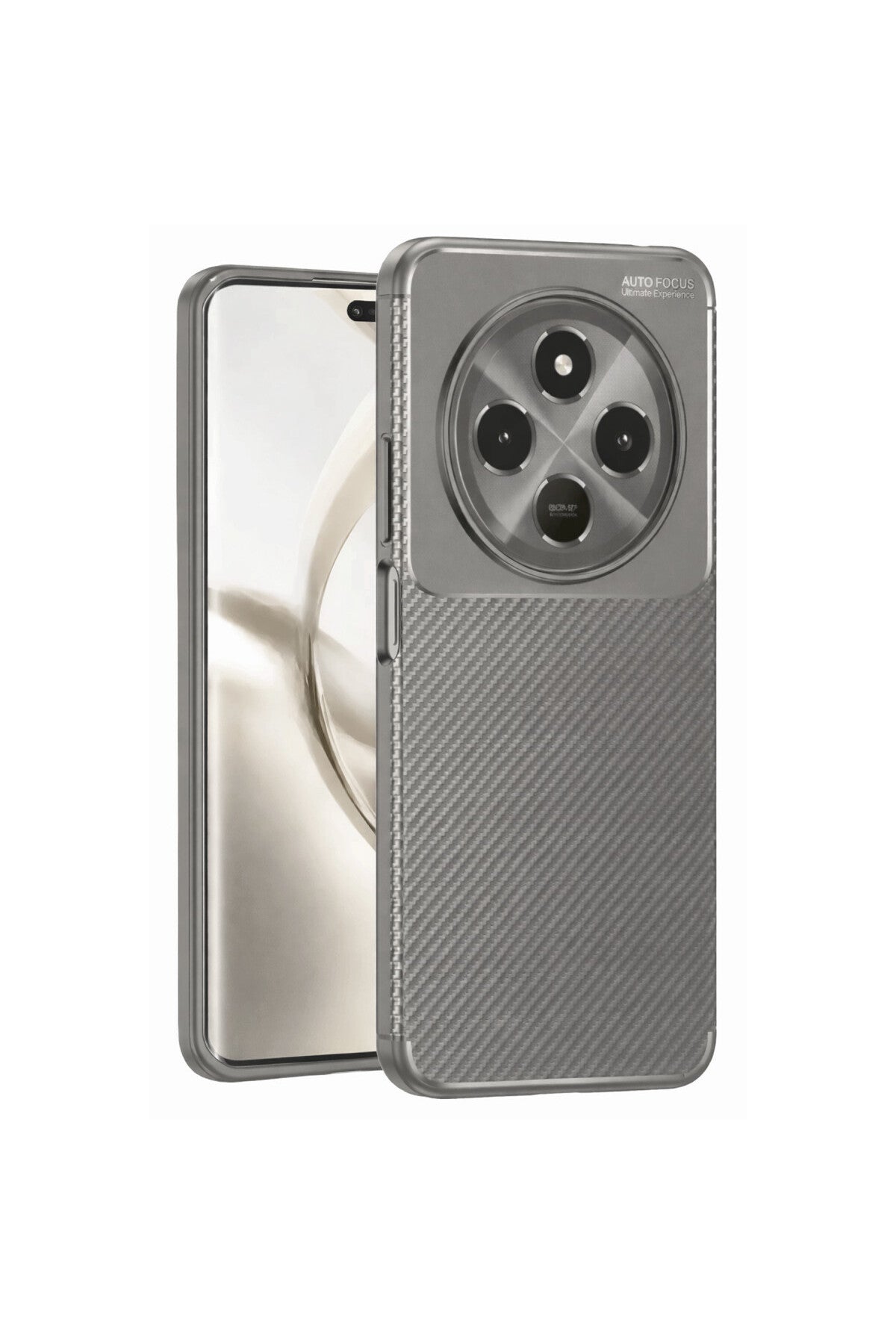 Tecno Spark 30C Uyumlu Kılıf Auto Focus Karbon Kapak - Gri