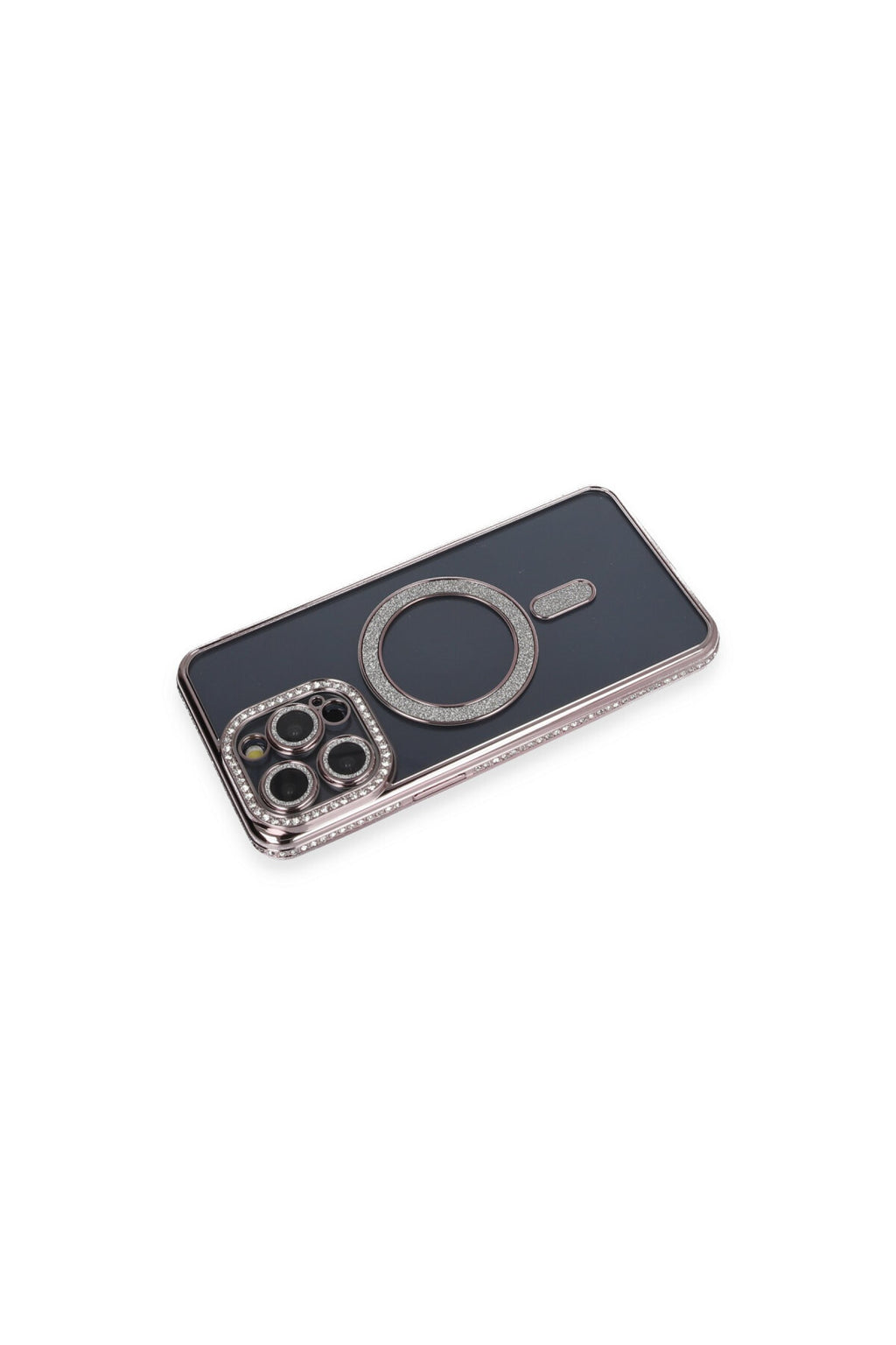 Apple iPhone 14 Pro Uyumlu Kılıf Joke Simli Magneticsafe Kılıf - Gri