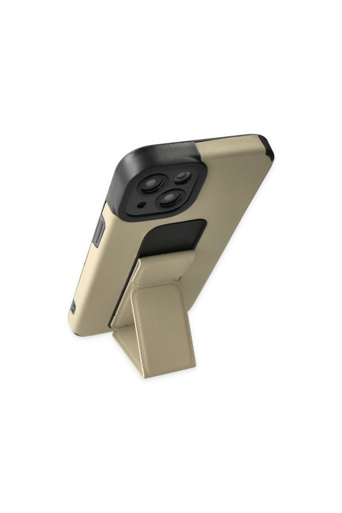 Apple iPhone 14 Plus Uyumlu Kılıf Mega Standlı Silikon - Gold