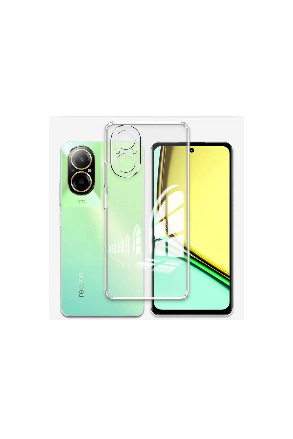 Realme 12 Lite Uyumlu Kılıf Lüx Şeffaf Silikon