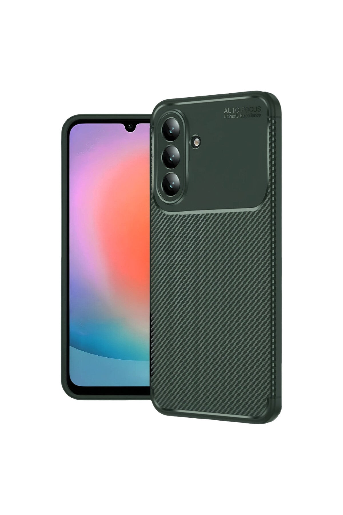 Samsung Galaxy A37 5G Uyumlu Auto Focus Karbon Kapak - Koyu Yeşil