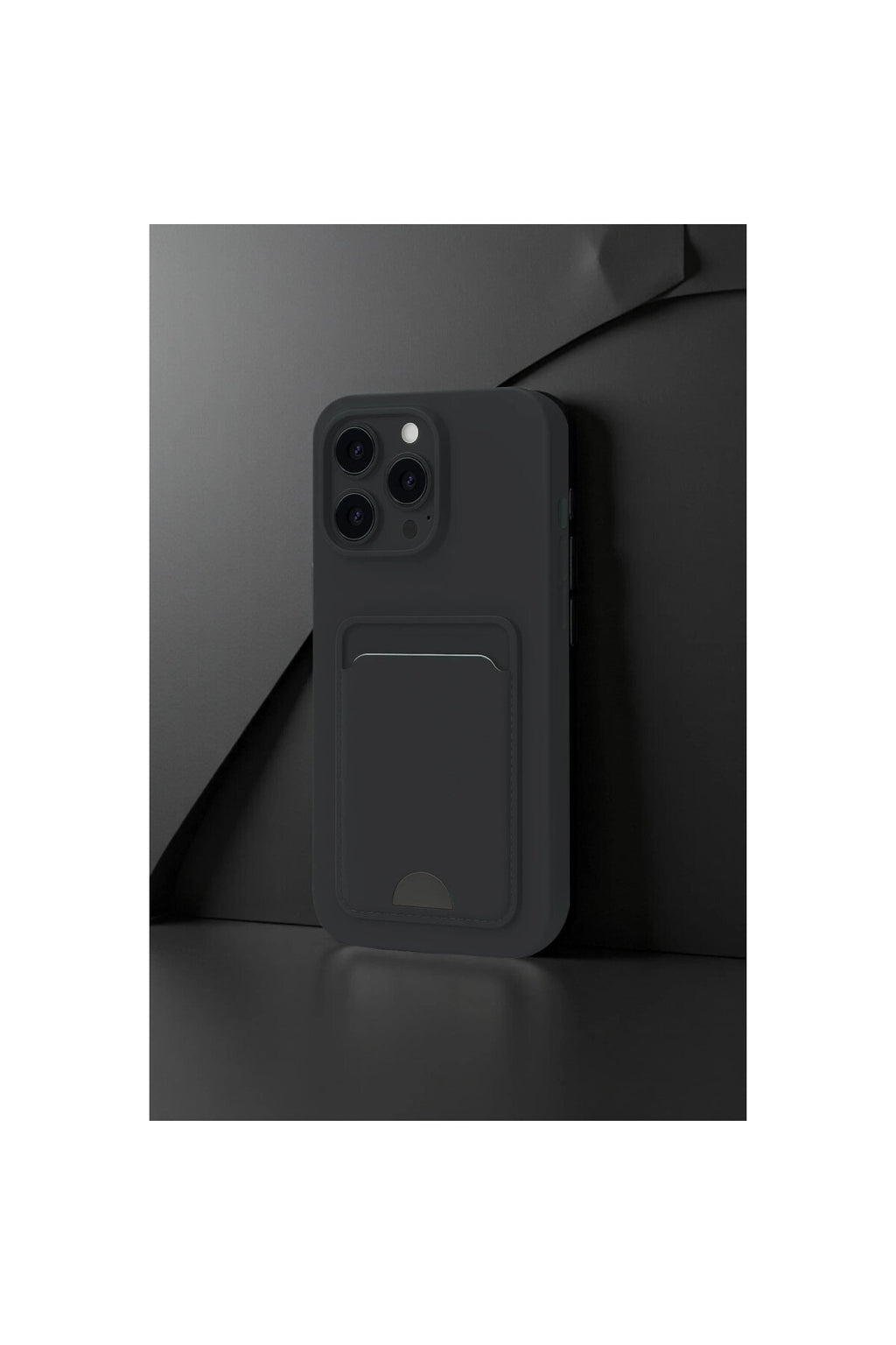 Apple iPhone 16 Pro Uyumlu Kılıf Kelvin Kartvizitli Silikon - Koyu Yeşil