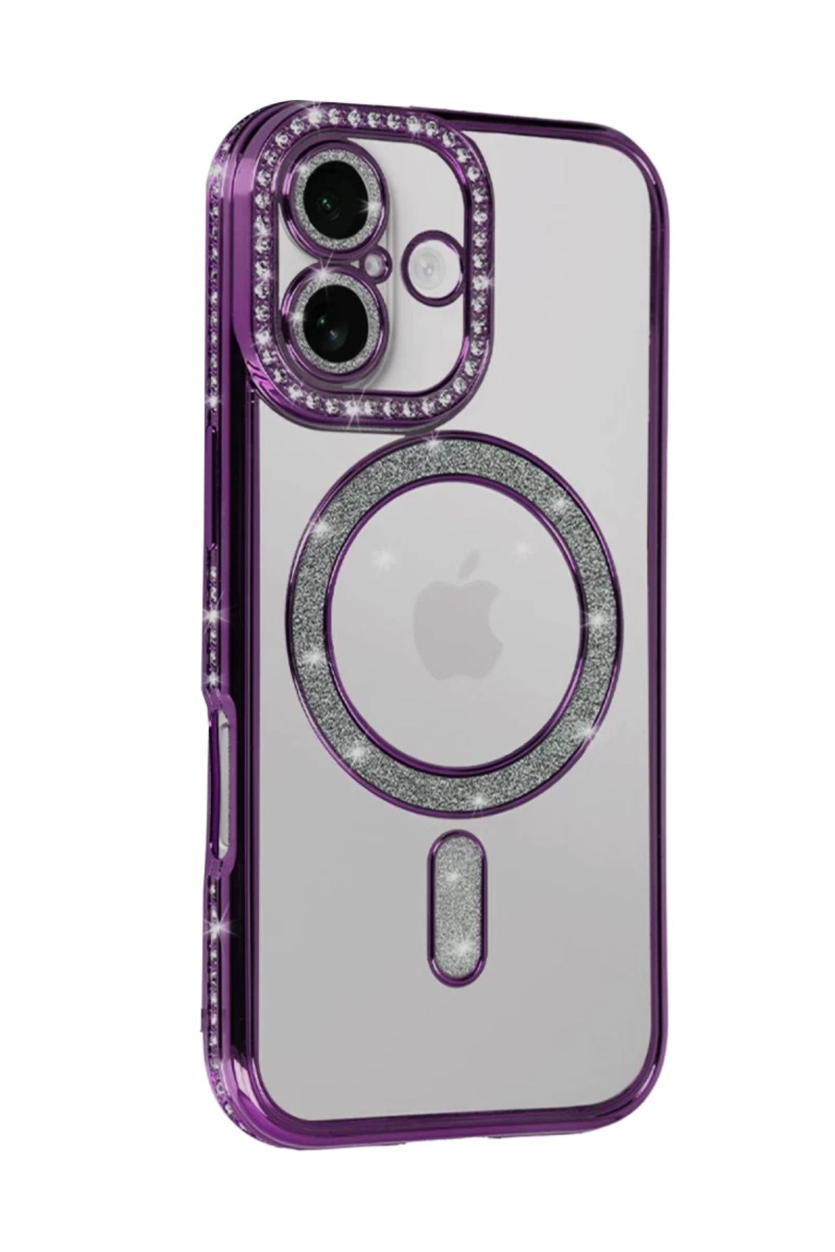 Apple iPhone 17 Uyumlu Joke Simli Magneticsafe Kılıf - Derin Mor