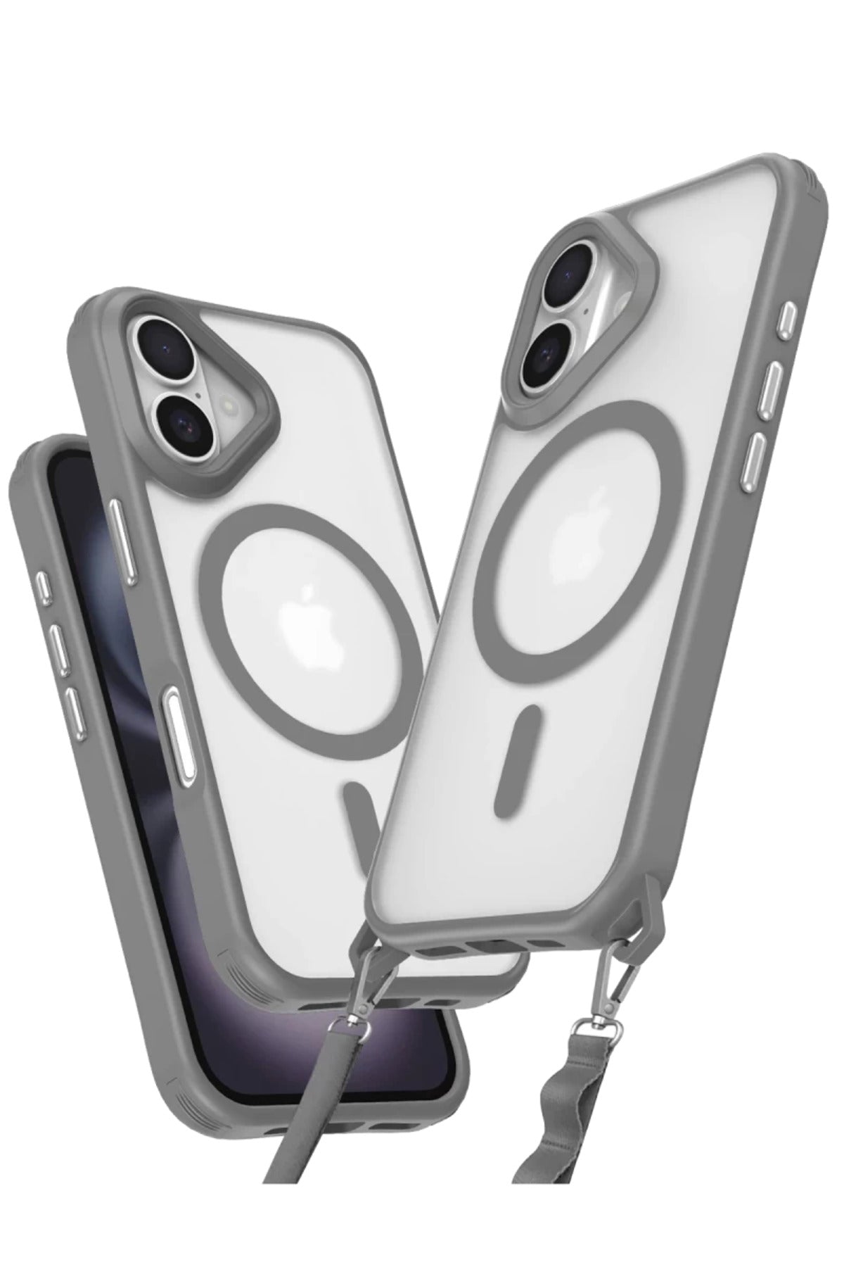 Apple iPhone 16 Plus Uyumlu Kılıf Enka Magsafe Silikon Kılıf - Titan Gri