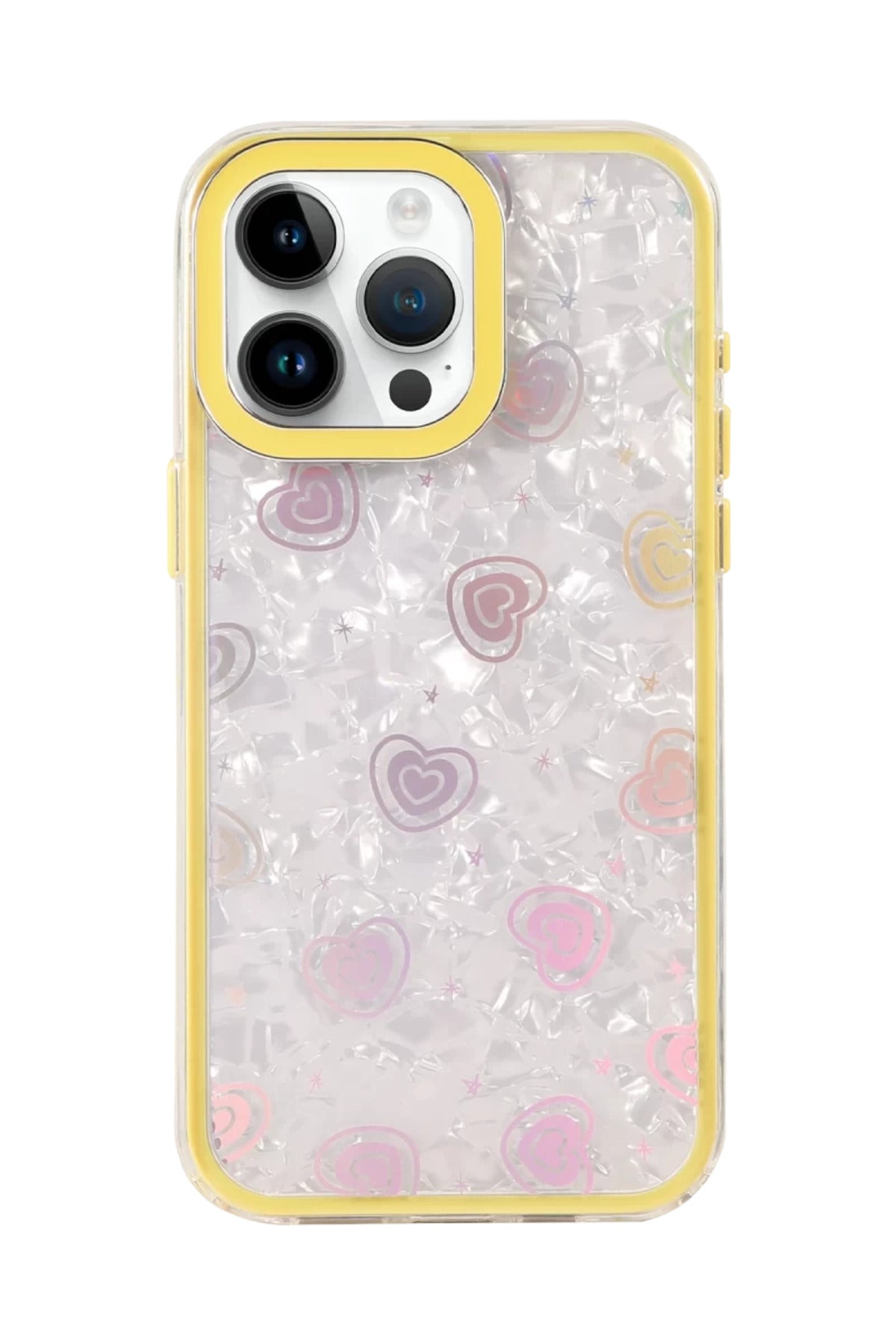 Apple iPhone 15 Pro Uyumlu Lumi Desenli Kapak - Sarı