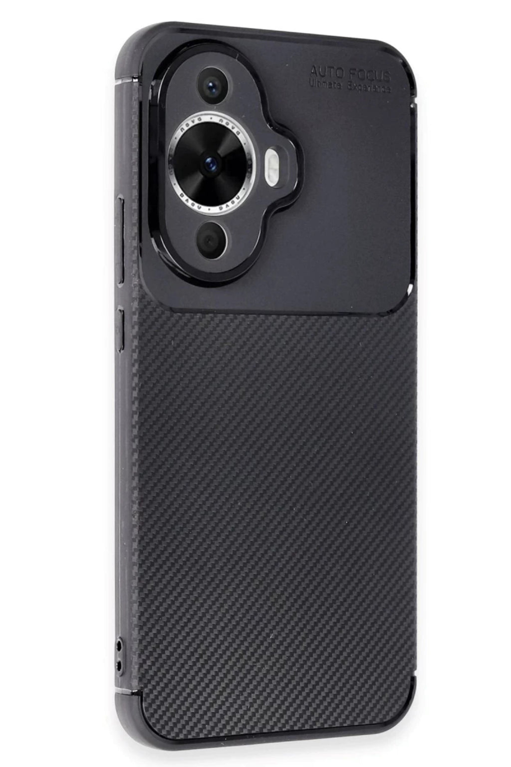 Huawei Nova 12S Uyumlu Kılıf Auto Focus Karbon Kapak - Siyah