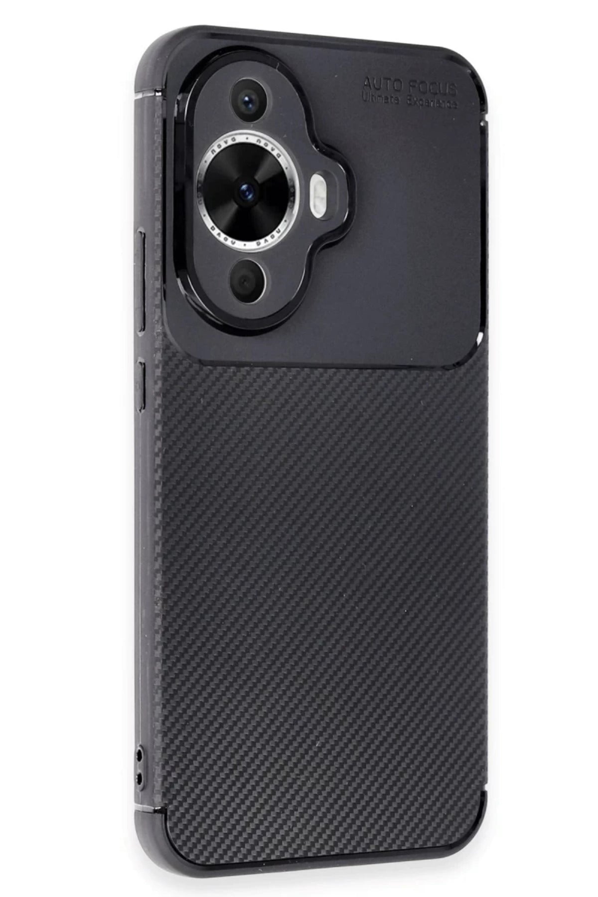 Huawei Nova 12S Uyumlu Kılıf Auto Focus Karbon Kapak - Siyah