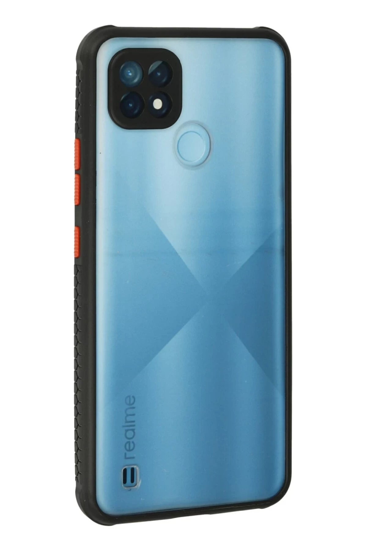 Realme C21 Uyumlu Kılıf Miami Şeffaf Silikon - Siyah