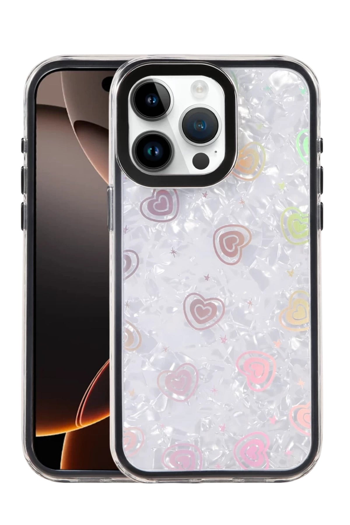 Apple iPhone 16 Pro Uyumlu Lumi Desenli Kapak - Siyah