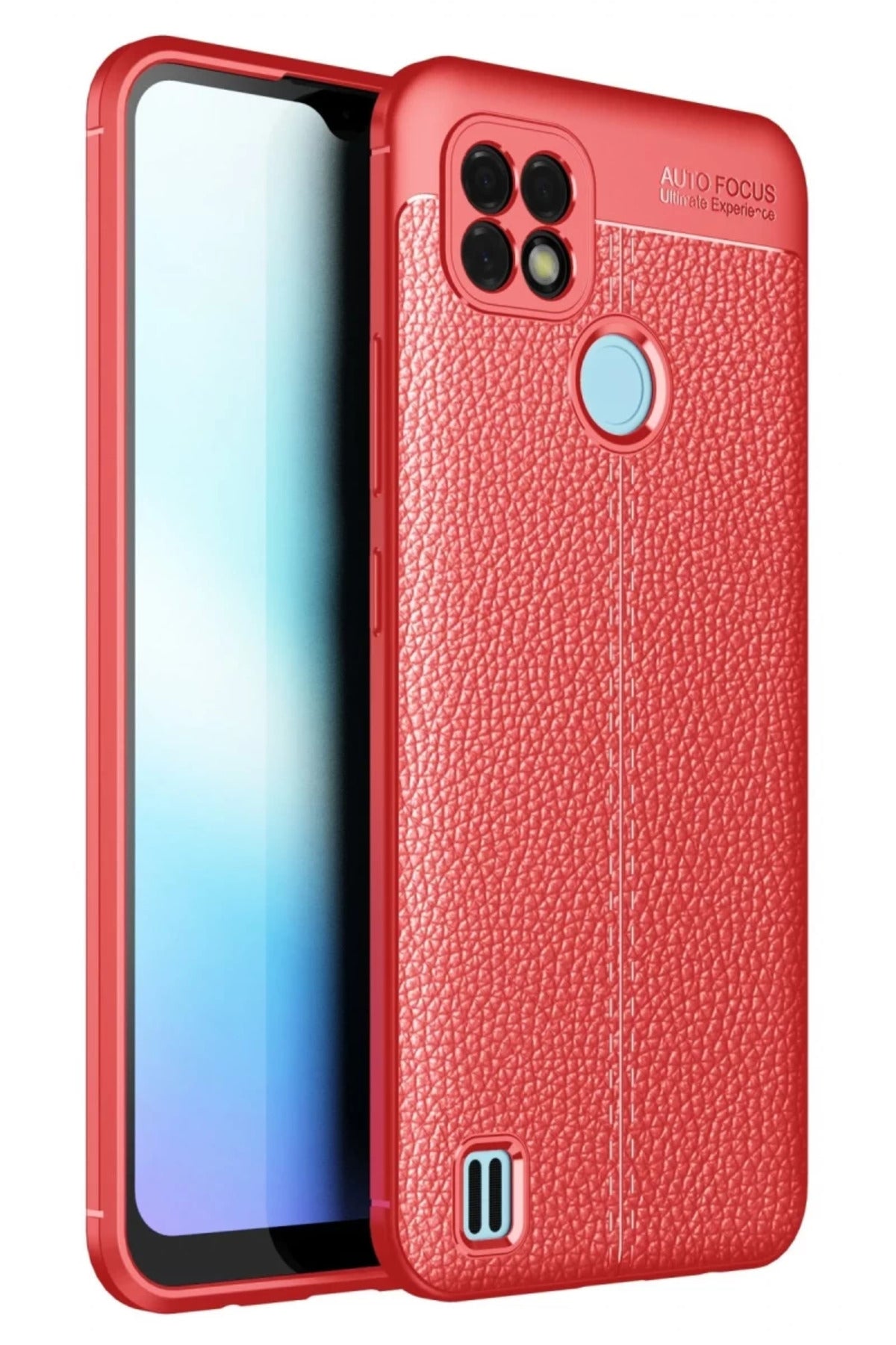 Realme C21 Uyumlu Kılıf Auto Focus Kapak - Kırmızı