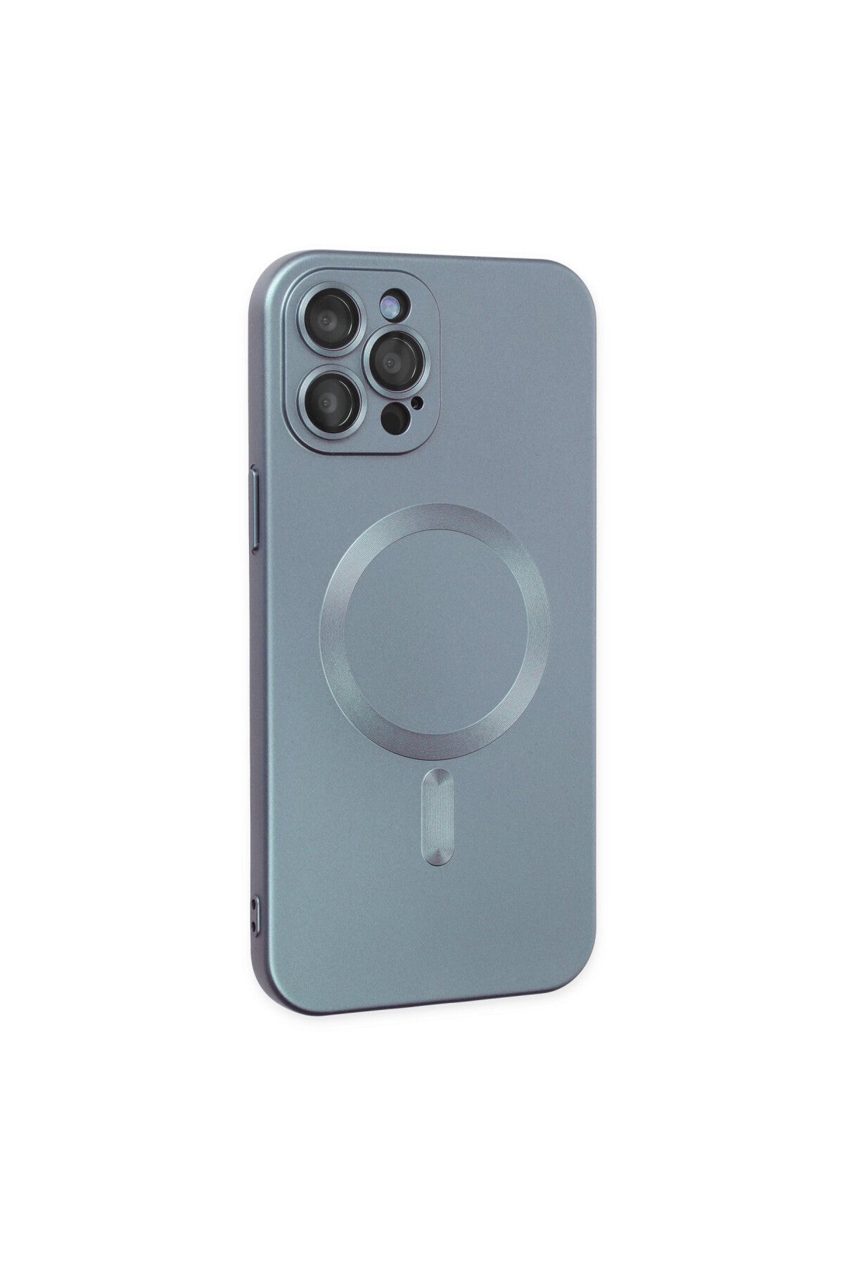 Apple iPhone 12 Pro Max Uyumlu Kılıf Moshi Lens Magneticsafe Silikon - Sierra Blue