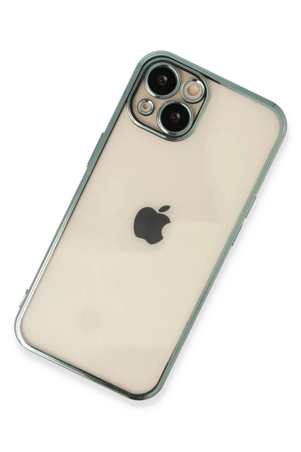 Apple iPhone 14 Uyumlu Kılıf Lensli Silikon - Yeşil