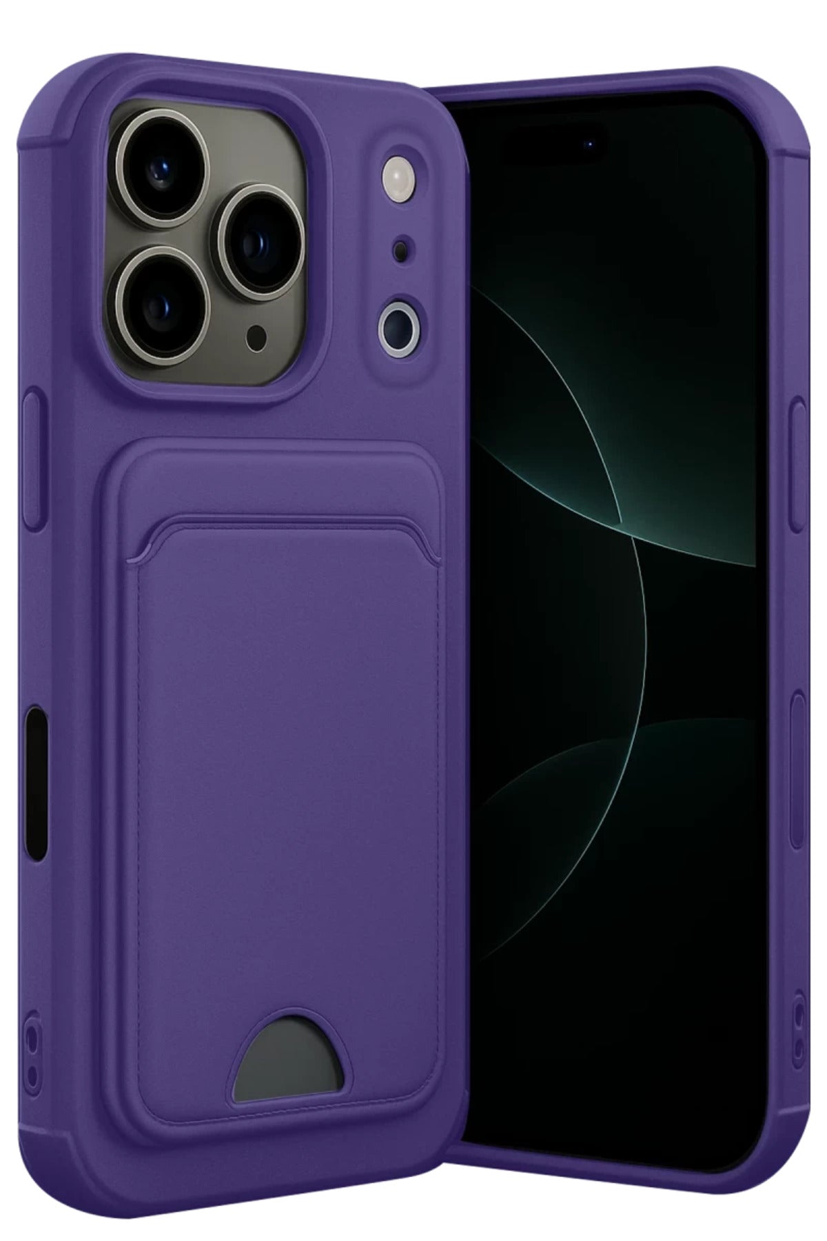Apple iPhone 17 Pro Uyumlu Kelvin Kartvizitli Silikon - Derin Mor