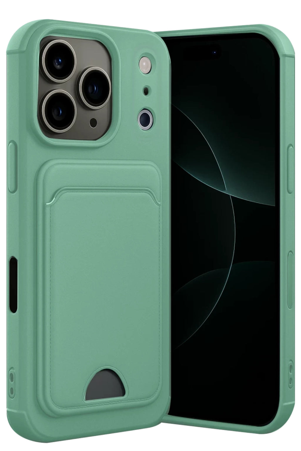 Apple iPhone 17 Pro Max Uyumlu Kelvin Kartvizitli Silikon - Açık Yeşil