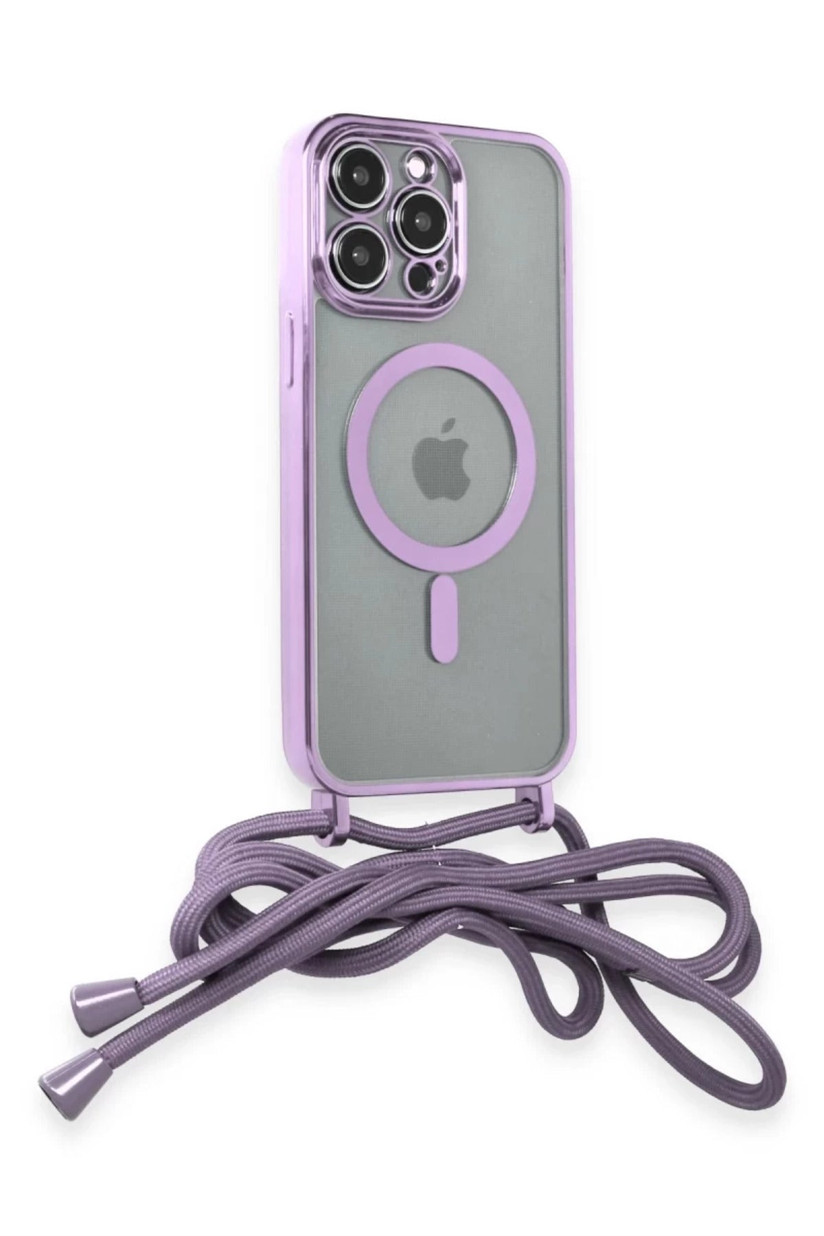 Apple iPhone 13 Pro Max Uyumlu Kılıf Divo Lazer Askılı Magsafe Kapak - Lila