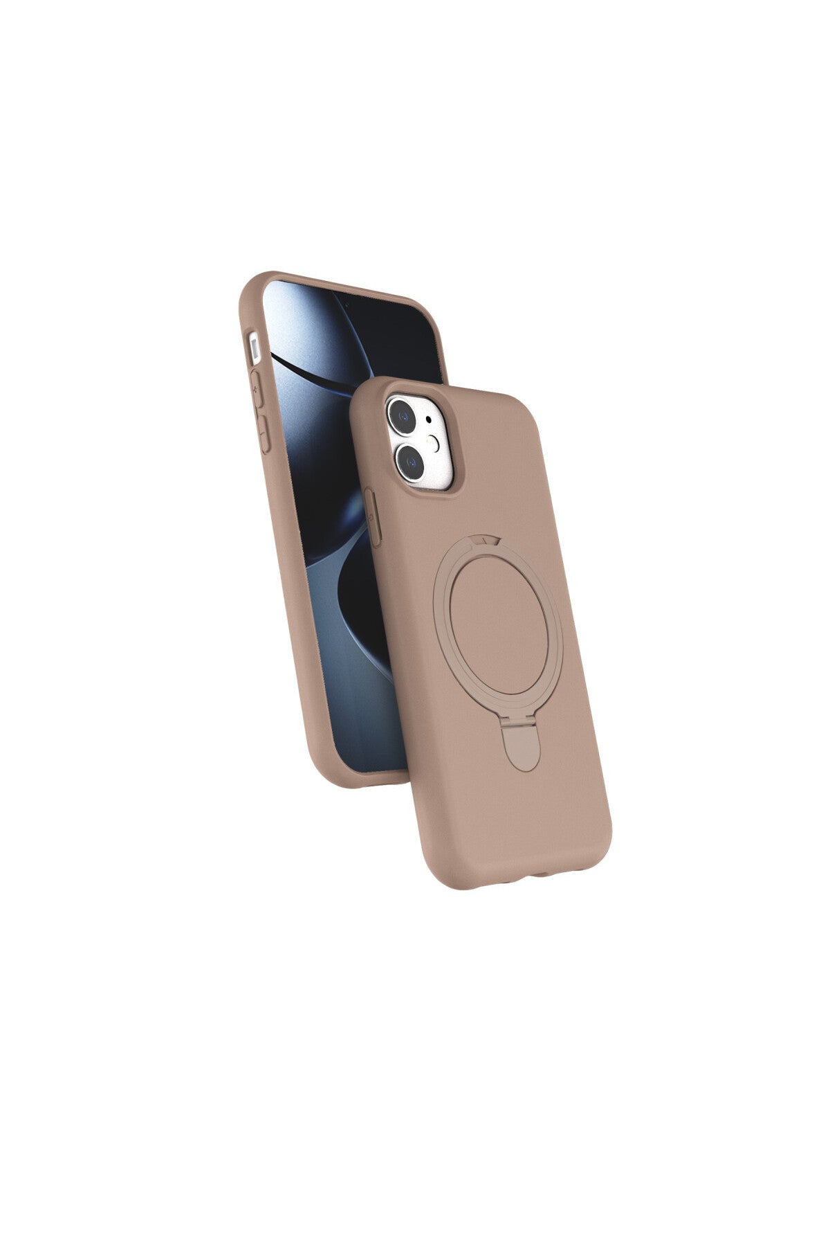 Apple iPhone 11 Uyumlu Regal Magsafe Standlı Kapak - Çöl Titanyum