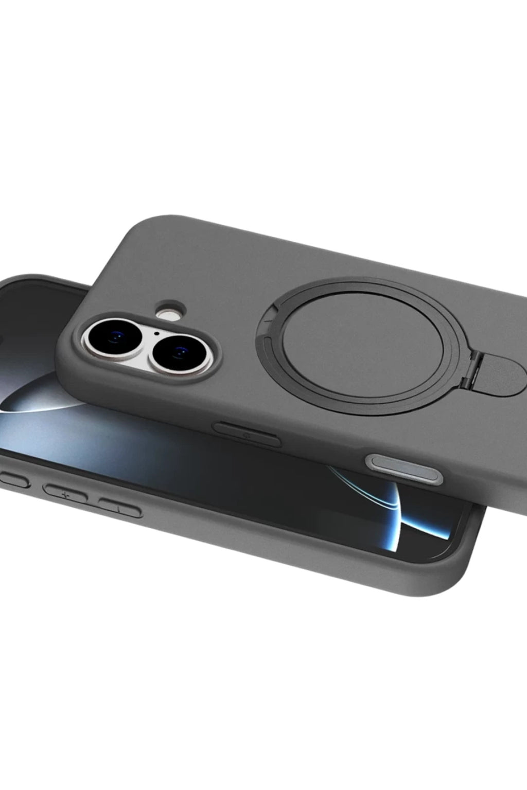 Apple iPhone 16 Uyumlu Regal Magsafe Standlı Kapak - Titan Gri