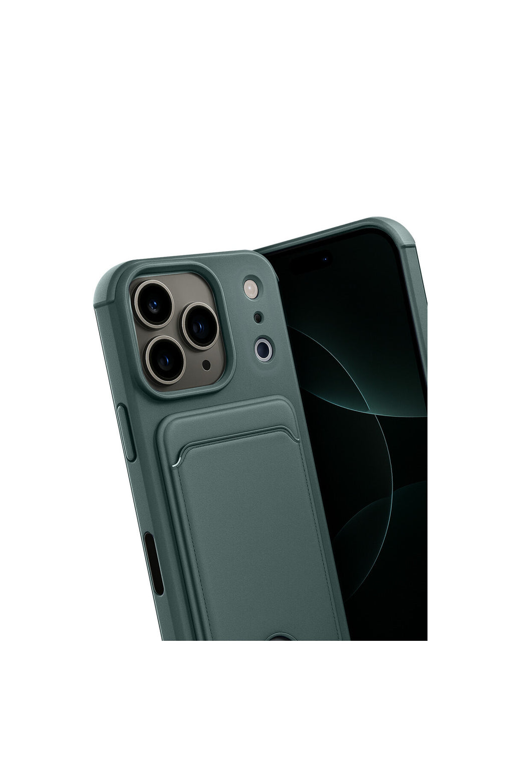 iPhone 17 Pro Max Kelvin Kartvizitli Silikon - Koyu Yeşil