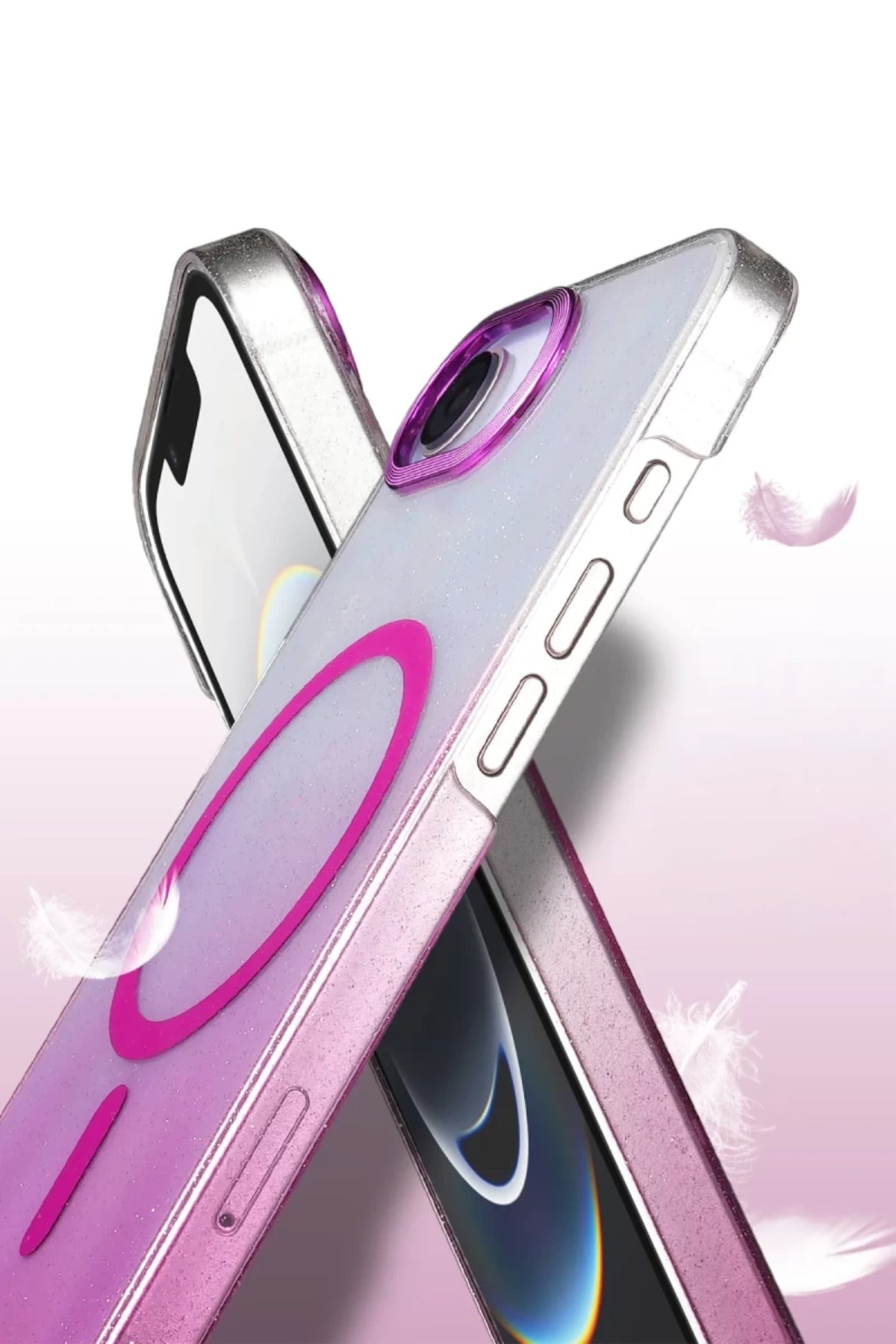 Apple iPhone 16E Uyumlu Glossy Magsafe Kapak - Siyah