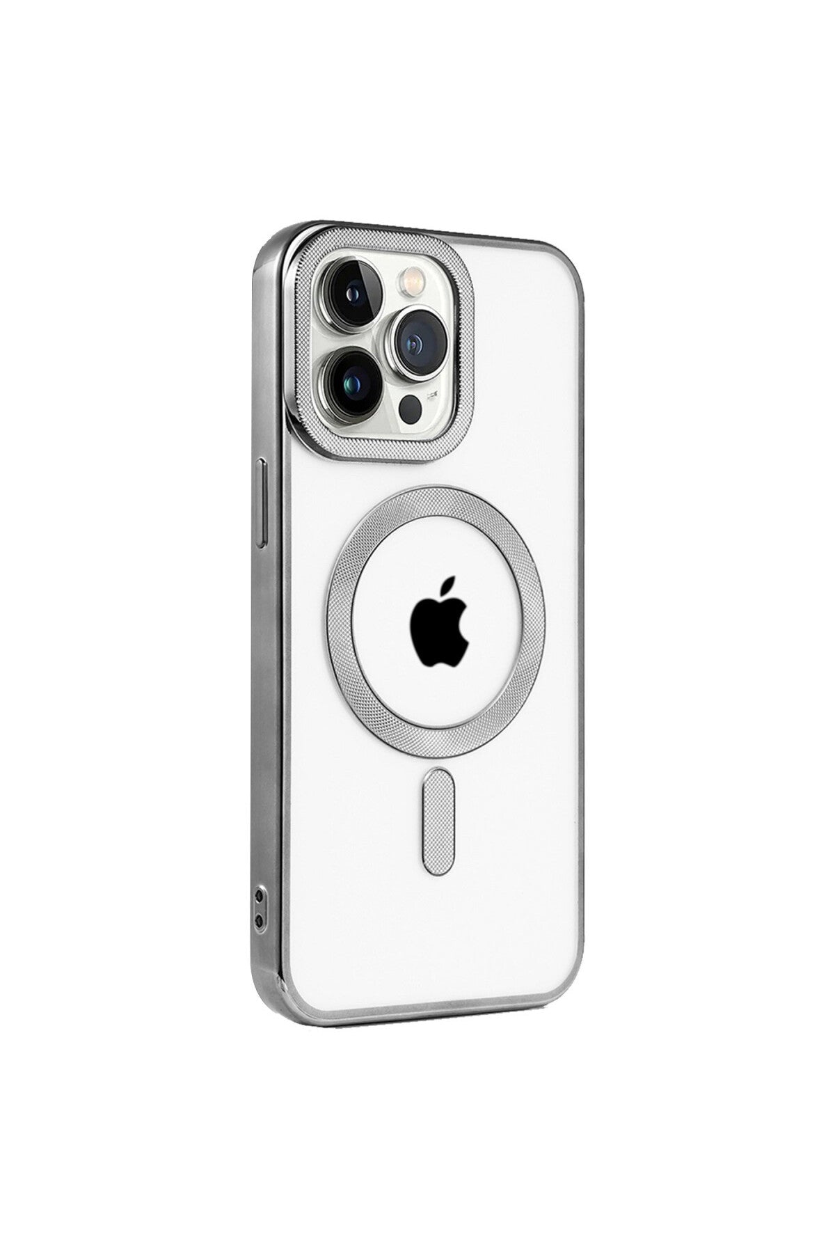 Apple iPhone 15 Pro Max Uyumlu Kılıf Kronos Magsafe Kapak - Titanyum Gri