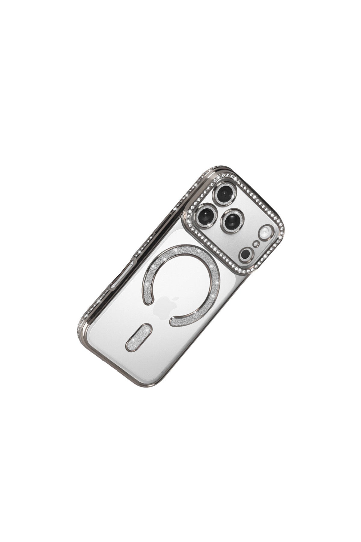 Apple iPhone 17 Pro Uyumlu Joke Simli Magneticsafe Kılıf - Gümüş