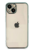 Apple iPhone 13 Uyumlu Kılıf Lensli Silikon - Yeşil