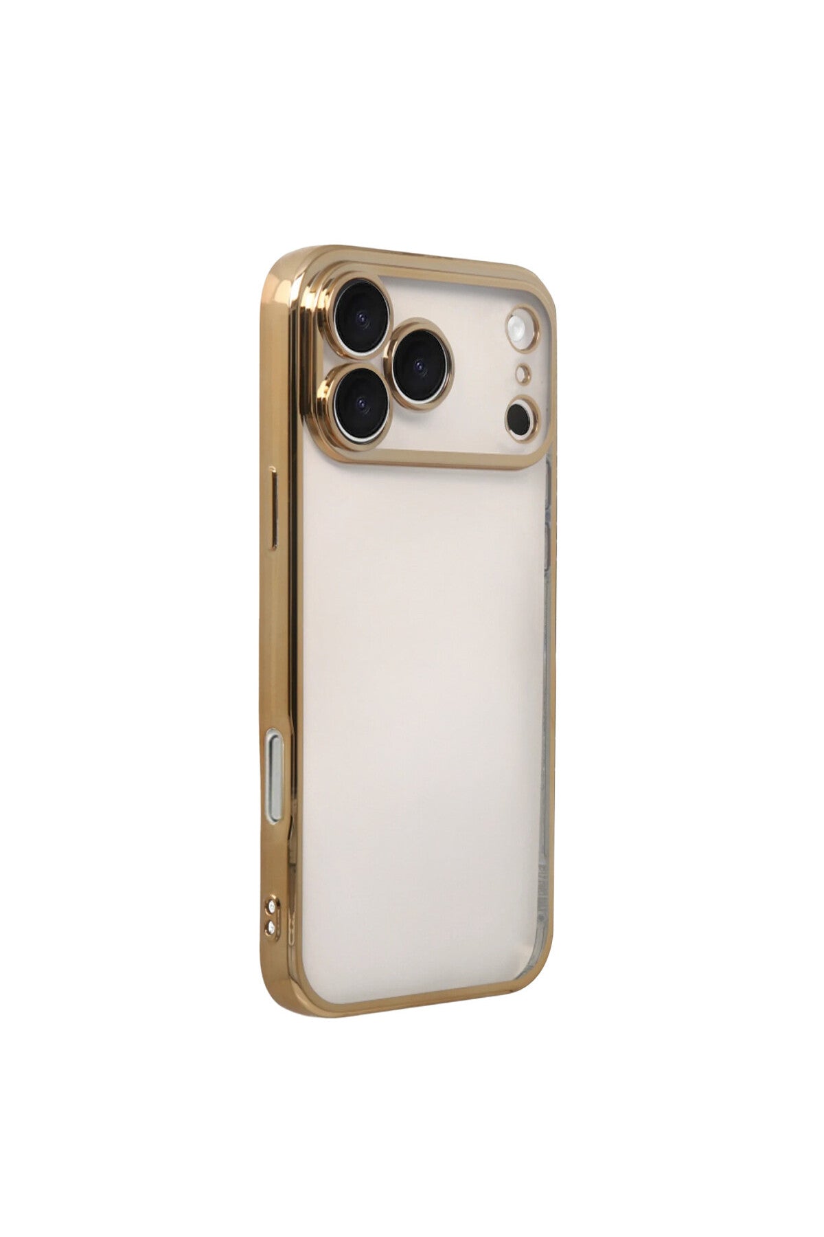 Apple iPhone 17 Pro Max Uyumlu Lensli Silikon - Gold