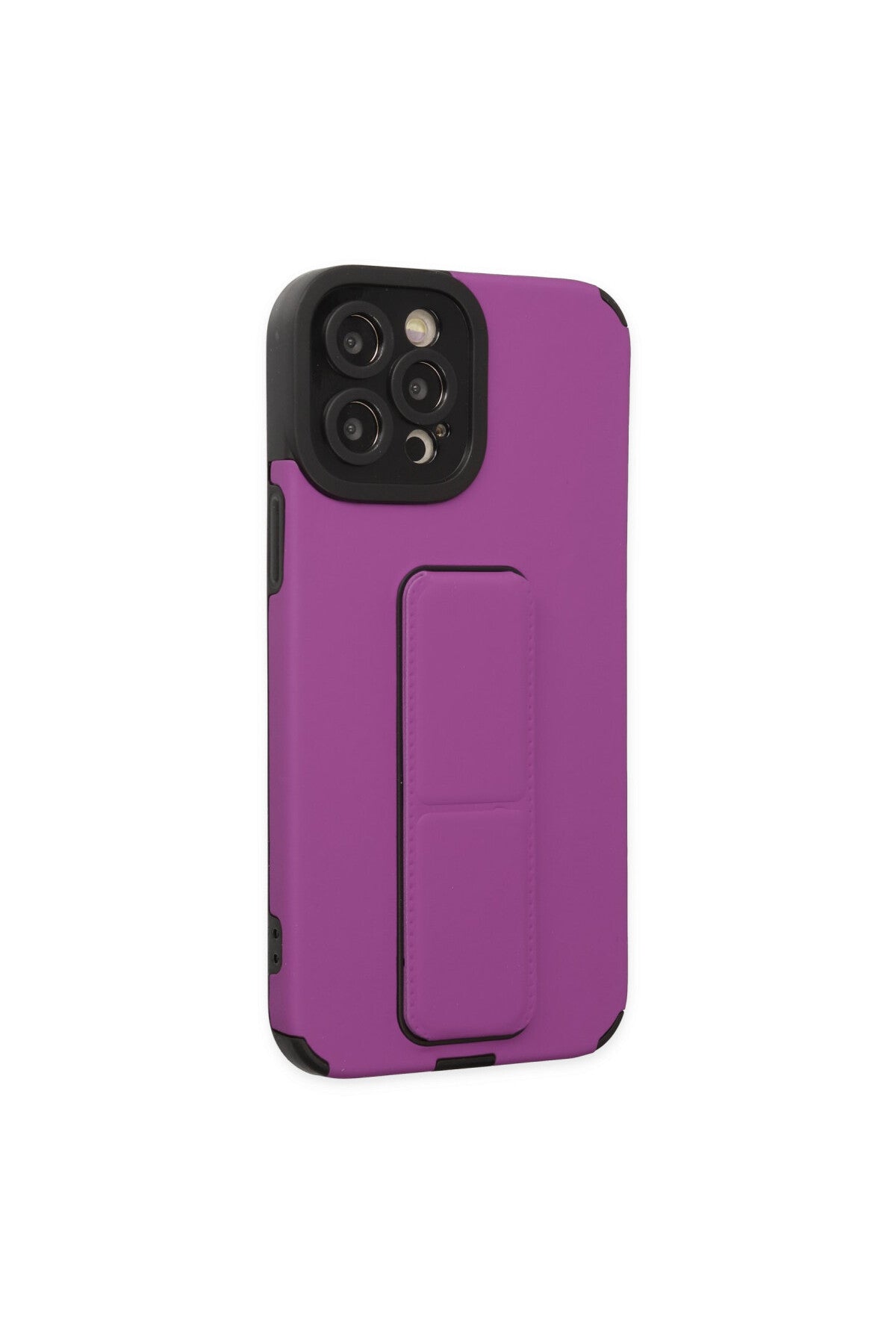 Apple iPhone 12 Pro Max Uyumlu Kılıf Mega Standlı Silikon - Mor
