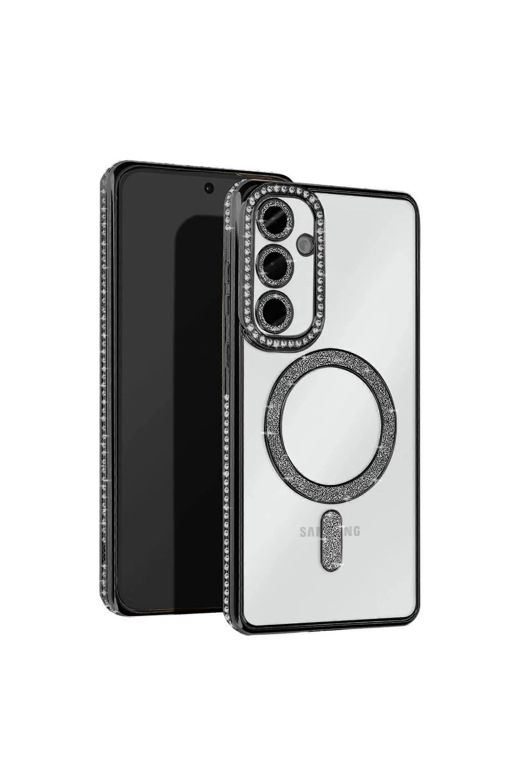 Samsung Galaxy A55 5G Uyumlu Joke Simli Magneticsafe Kılıf - Siyah