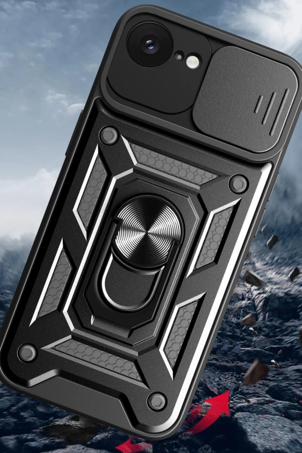 Apple iPhone 16E Uyumlu Kılıf Pars Lens Yüzüklü Silikon - Yeşil