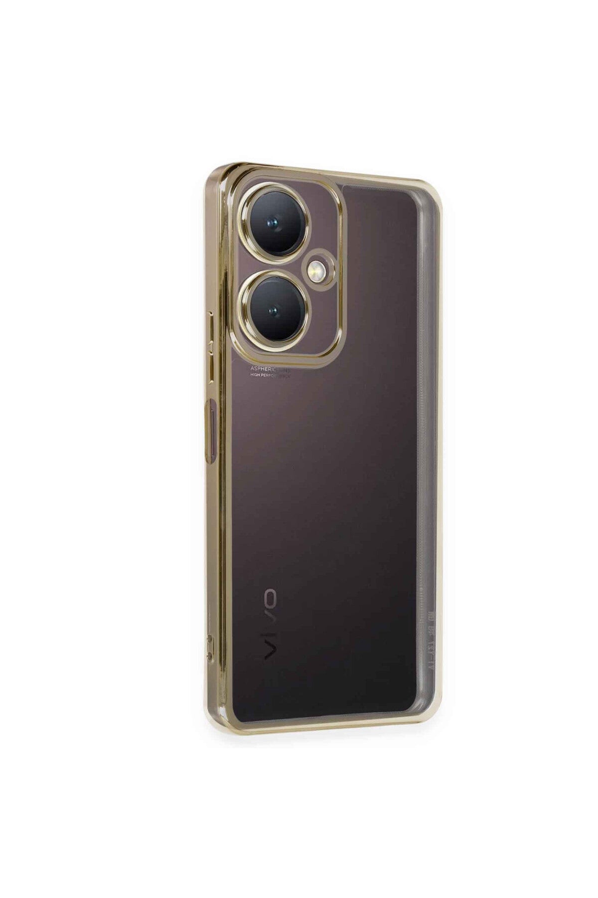 Vivo Y27 Uyumlu Kılıf Lensli Silikon - Gold