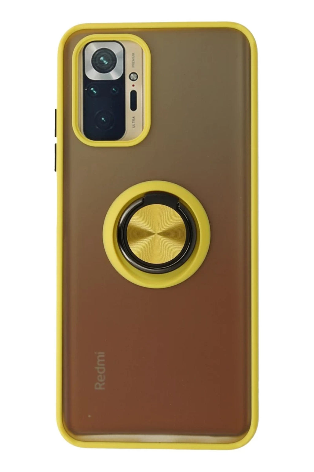 Xiaomi Redmi Note 10 Uyumlu Kılıf Montreal Yüzüklü Silikon Kapak - Sarı