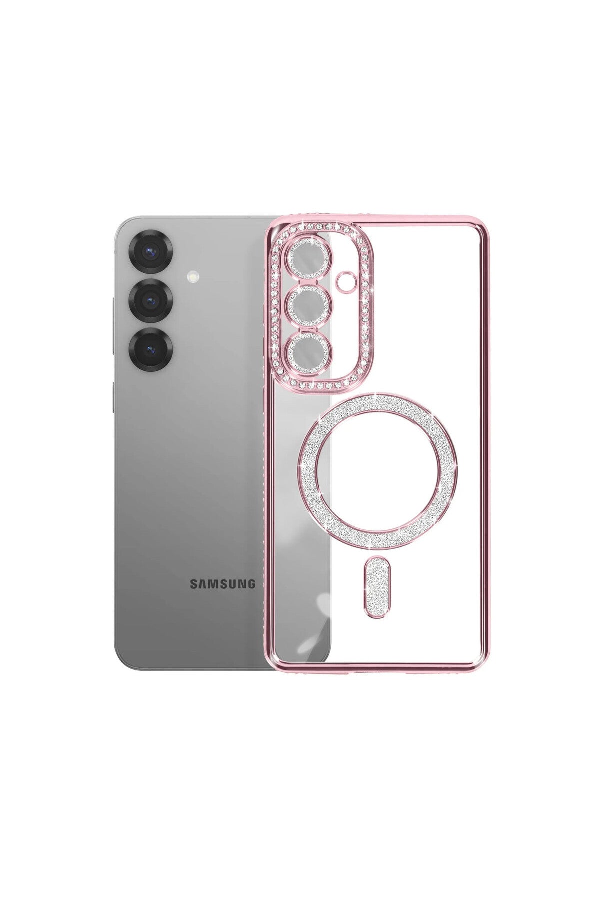 Samsung Galaxy S26 Plus Uyumlu Joke Simli Magneticsafe Kılıf - Pembe