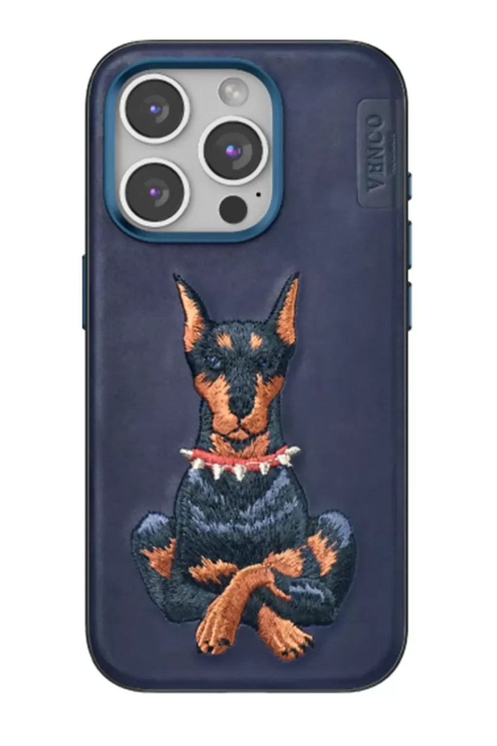 Venco Apple iPhone 15 Pro Max Uyumlu Perma Desenli Kapak - Lacivert