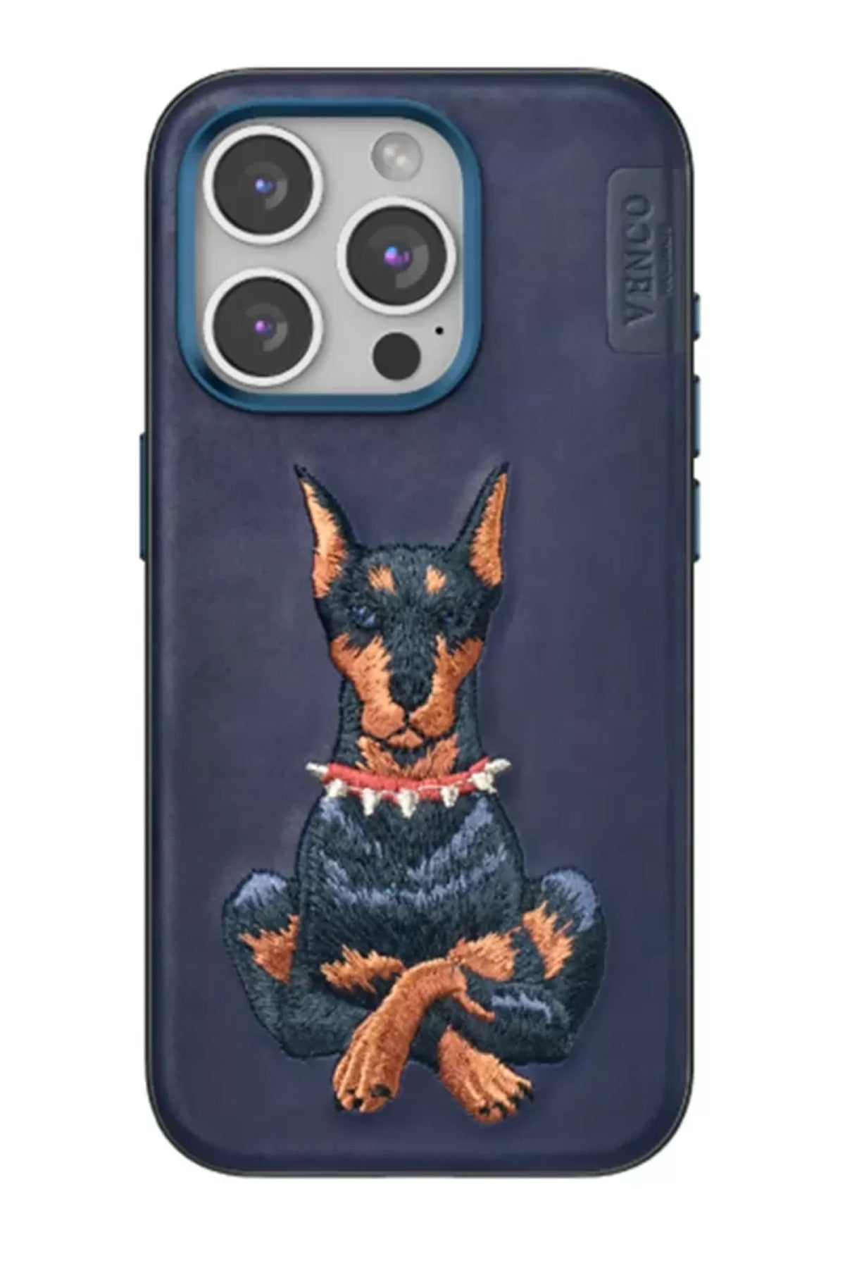 Venco Apple iPhone 15 Pro Max Uyumlu Perma Desenli Kapak - Lacivert