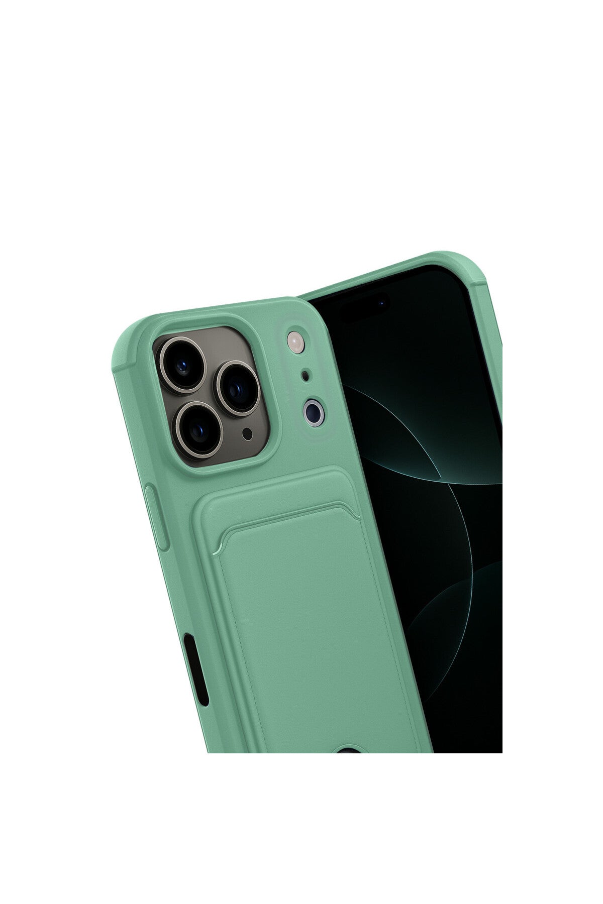 Apple iPhone 17 Pro Max Uyumlu Kelvin Kartvizitli Silikon - Açık Yeşil