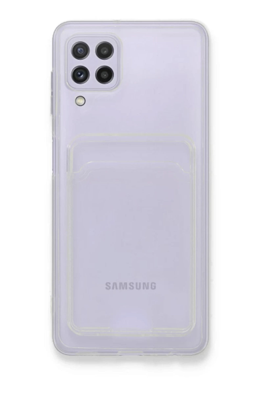 Samsung Galaxy A22 Uyumlu Kılıf Kart Şeffaf Silikon - Şeffaf