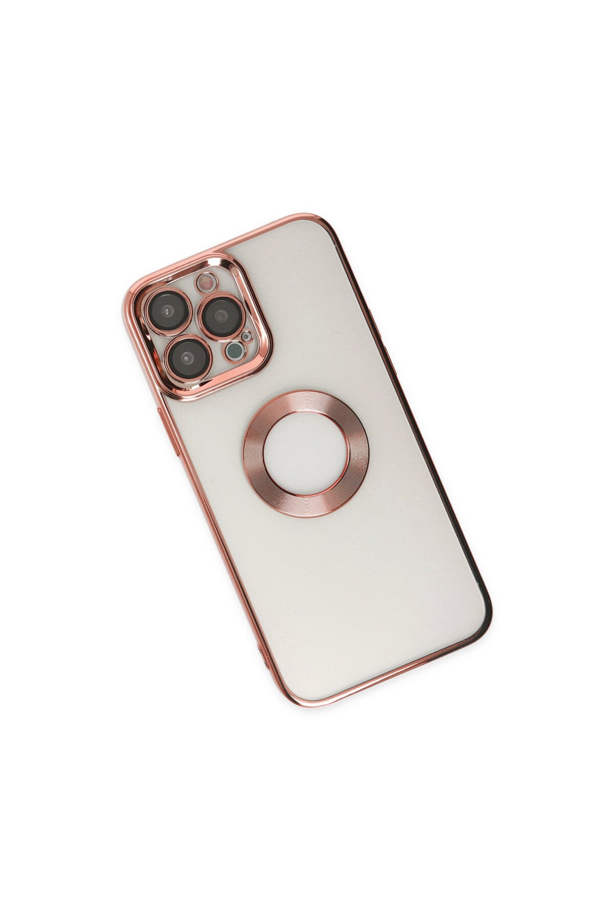 Apple iPhone 14 Pro Max Uyumlu Kılıf Slot Silikon - Rose Gold