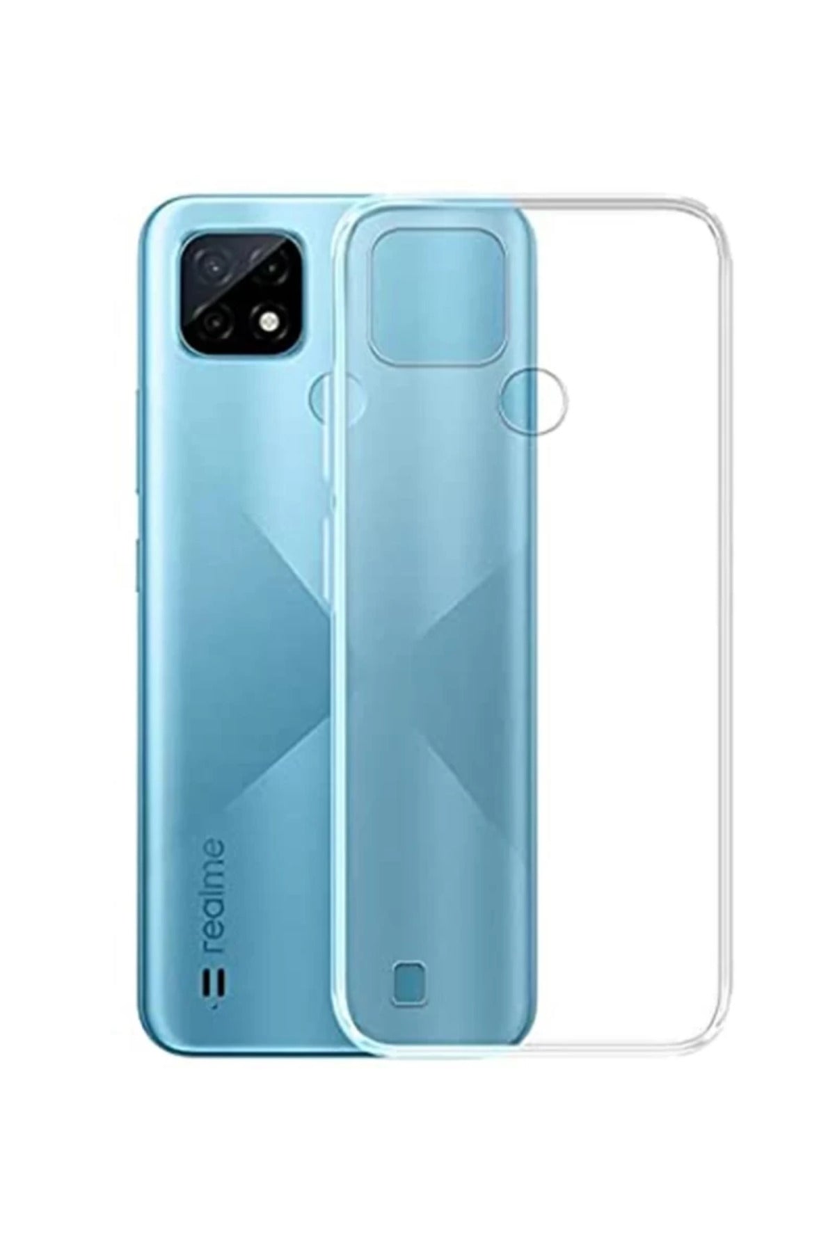 Realme C21 Uyumlu Kılıf Deluxe 2mm Şeffaf Silikon - Şeffaf