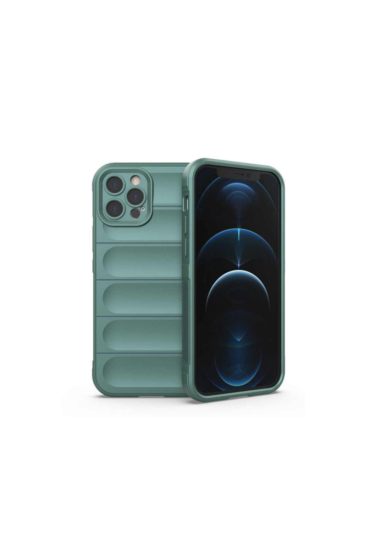 Apple iPhone 12 Pro Uyumlu Kılıf Optimum Silikon - Koyu Yeşil