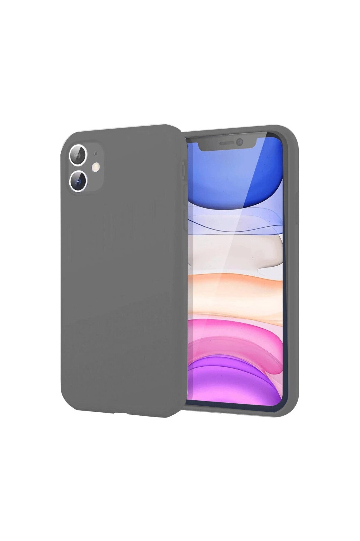 Apple iPhone 11 Uyumlu Kılıf First Silikon - Gri